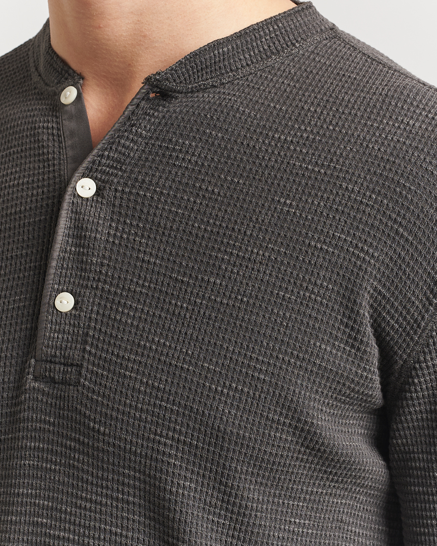 Mies | Puserot | RRL | Long Sleeve Henley Faded Black