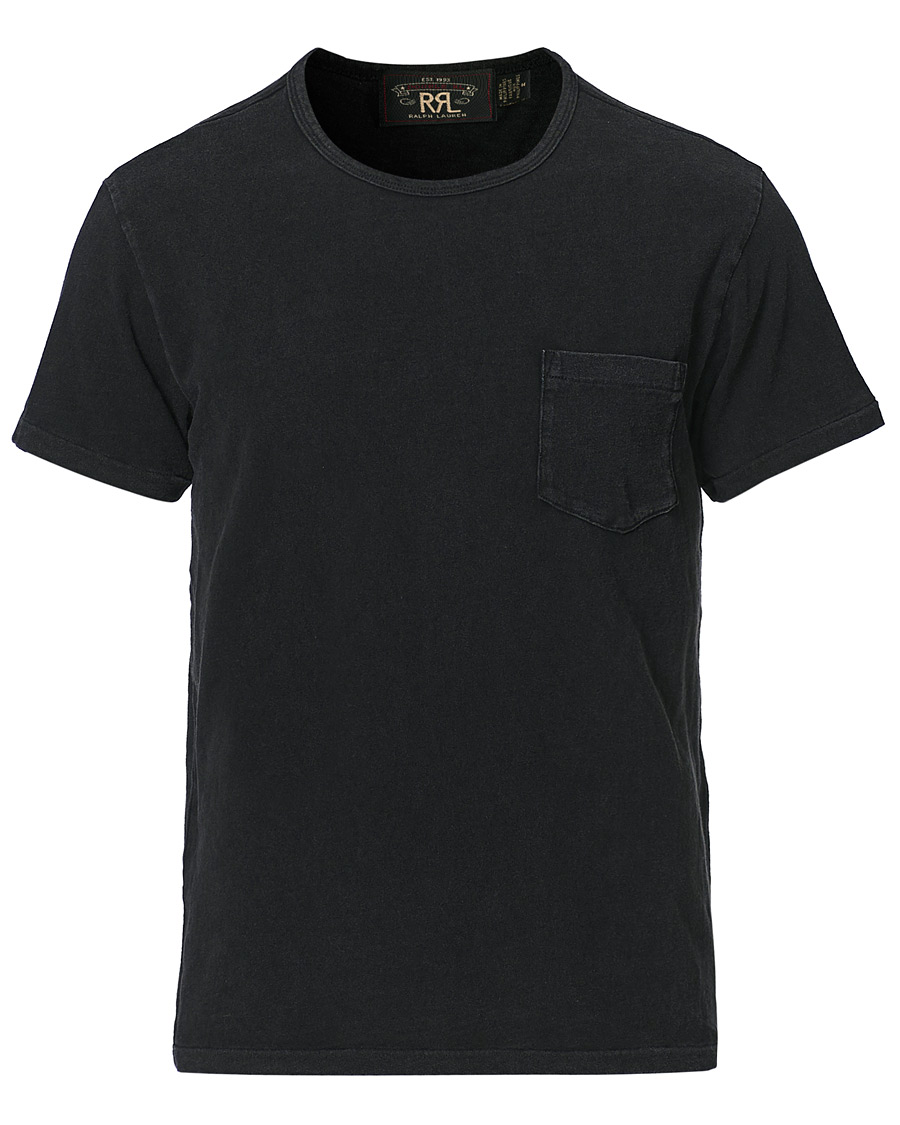 Mies | T-paidat | RRL | Washed Pocket Tee Black Indigo