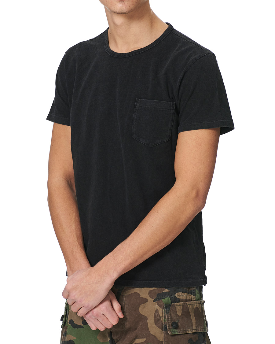 Mies | T-paidat | RRL | Washed Pocket Tee Black Indigo