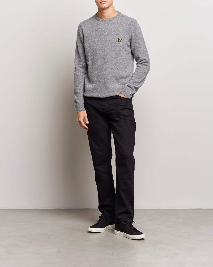 Mies | Puserot | Lyle & Scott | Lambswool Crew Neck Pullover Mid Grey Melange