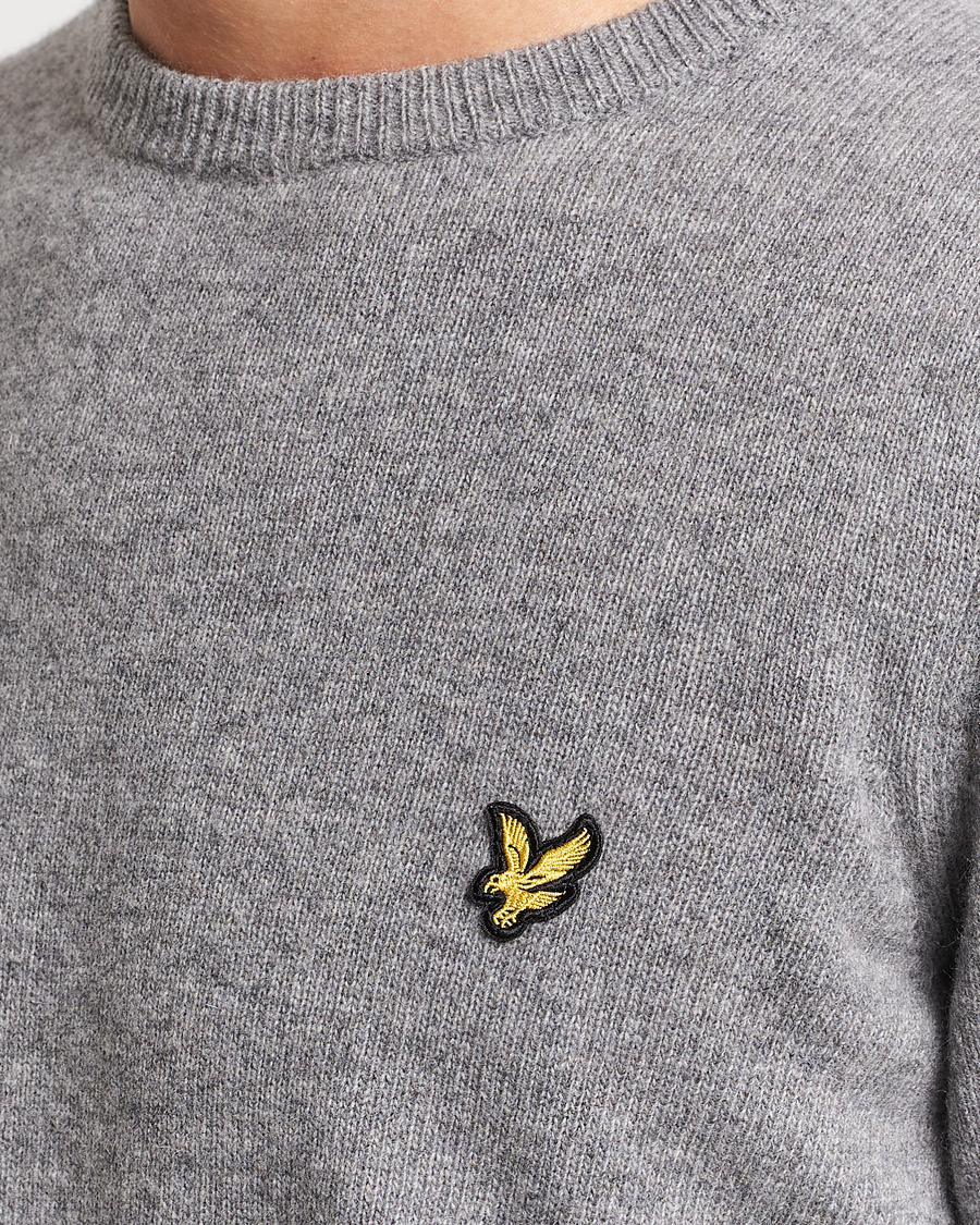 Mies | Puserot | Lyle & Scott | Lambswool Crew Neck Pullover Mid Grey Melange