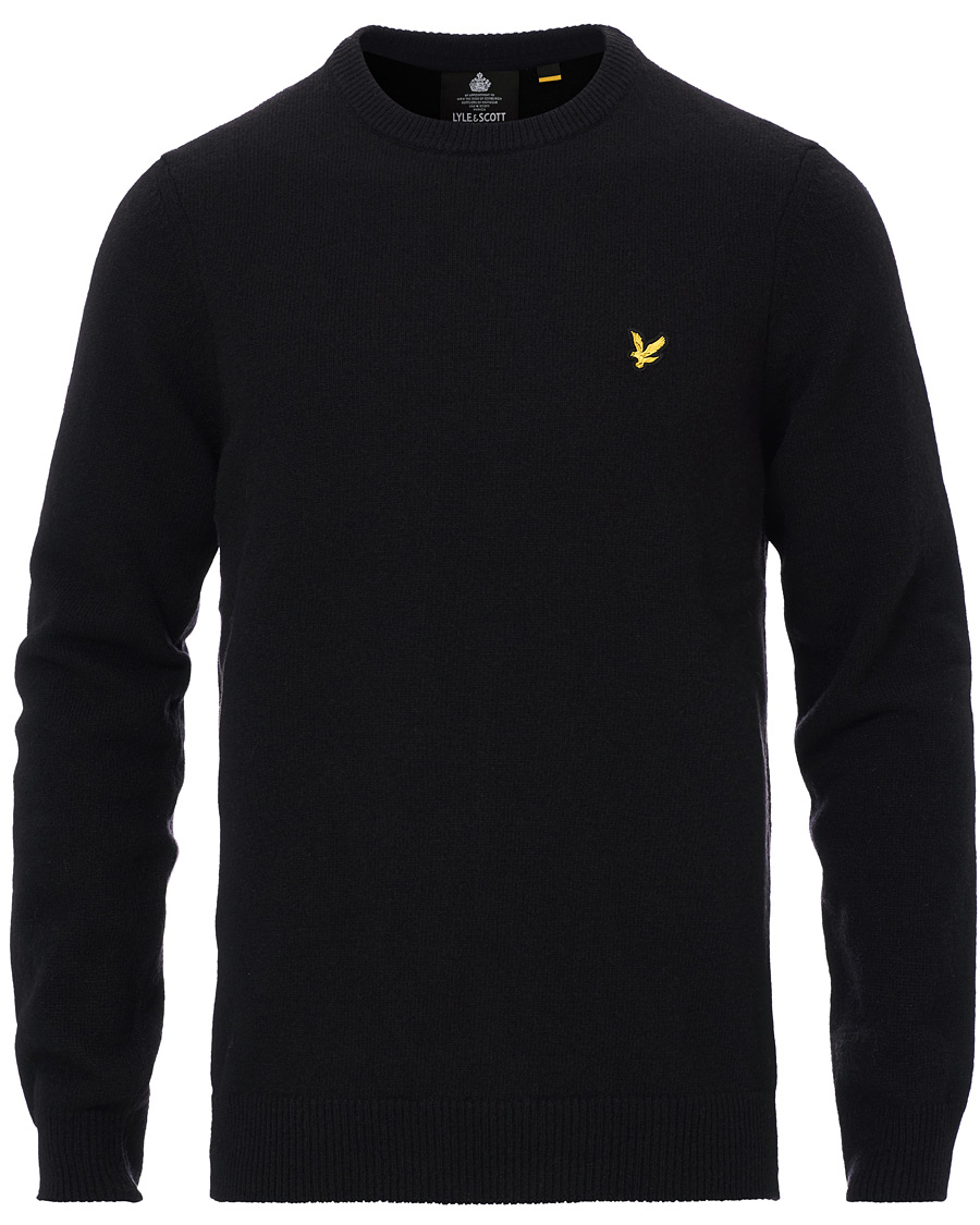 Mies | Puserot | Lyle & Scott | Lambswool Crew Neck Pullover Black