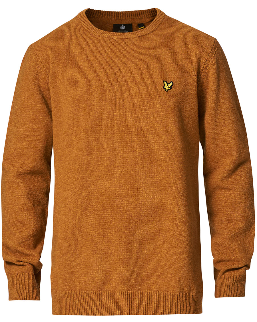 Mies | Puserot | Lyle & Scott | Lambswool Crew Neck Pullover Caramel Marl