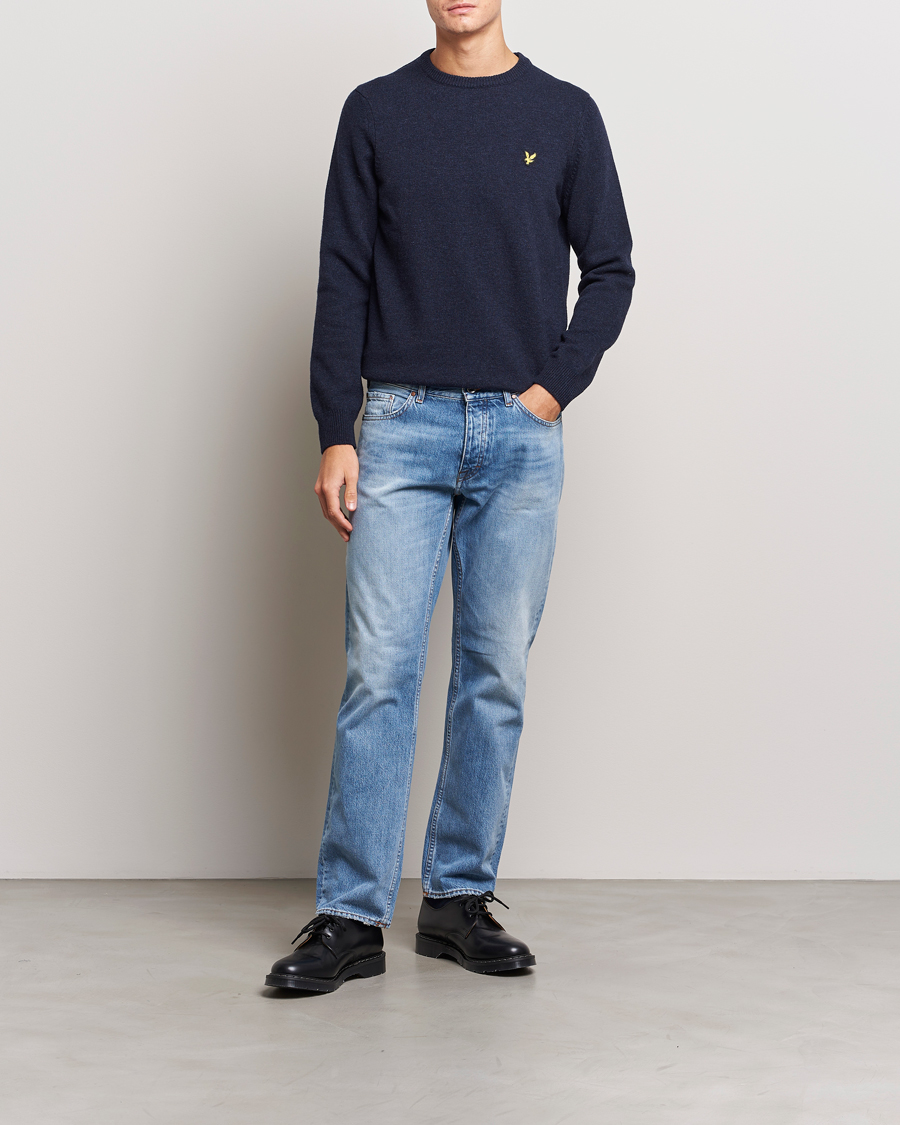 Mies | Puserot | Lyle & Scott | Lambswool Crew Neck Pullover Dark Navy Marl