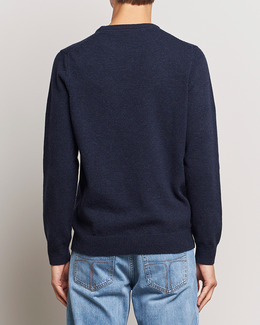 Mies | Puserot | Lyle & Scott | Lambswool Crew Neck Pullover Dark Navy Marl