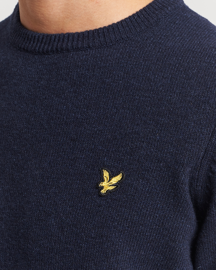 Mies | Puserot | Lyle & Scott | Lambswool Crew Neck Pullover Dark Navy Marl