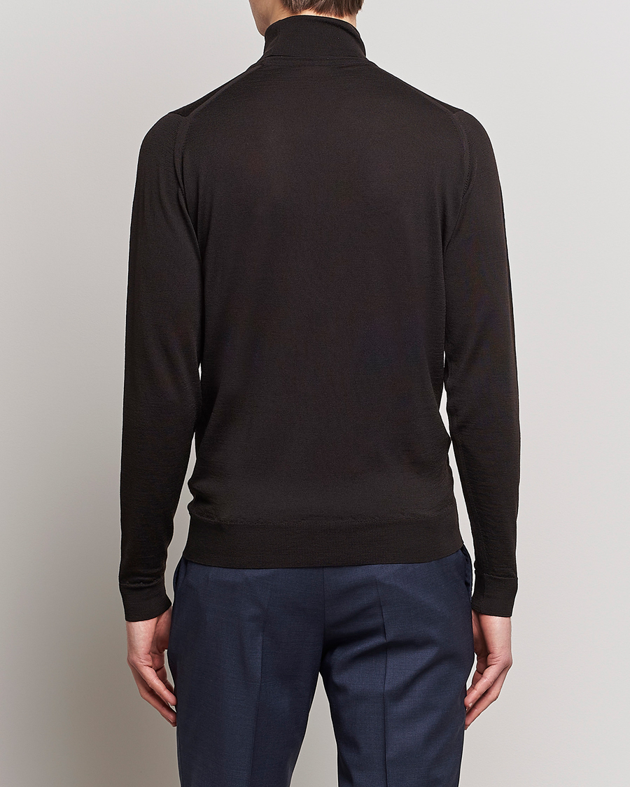 Mies | Puserot | John Smedley | Cherwell Extra Fine Merino Rollneck Dark Cocoa
