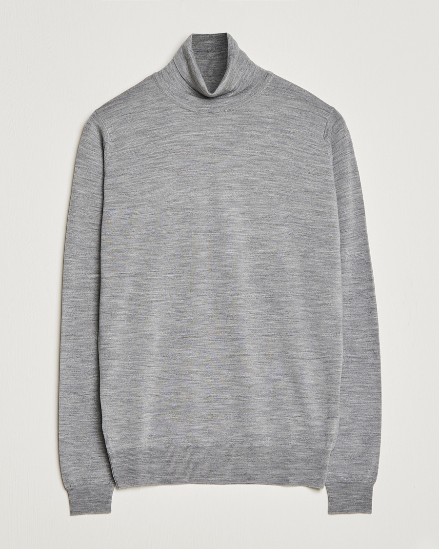 Mies | Puserot | John Smedley | Cherwell Extra Fine Merino Rollneck Silver