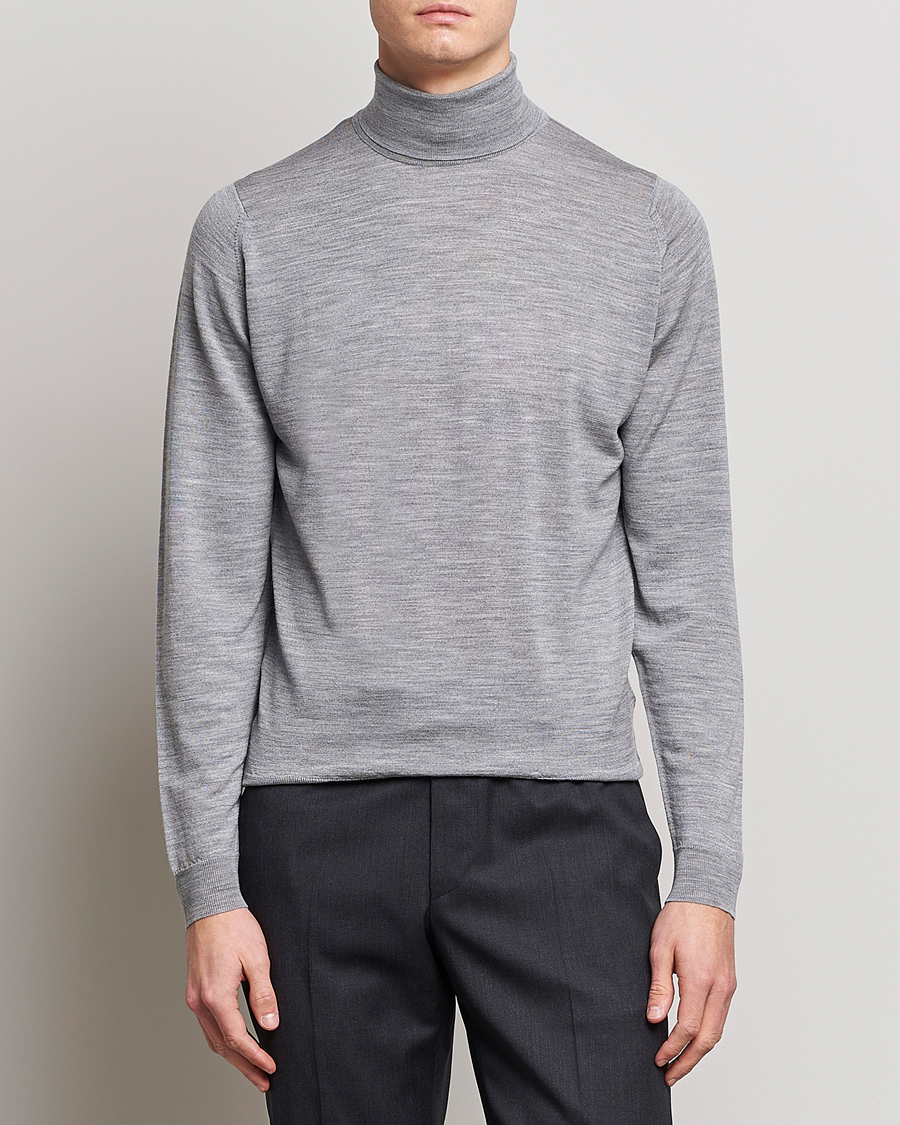 Mies | Puserot | John Smedley | Cherwell Extra Fine Merino Rollneck Silver