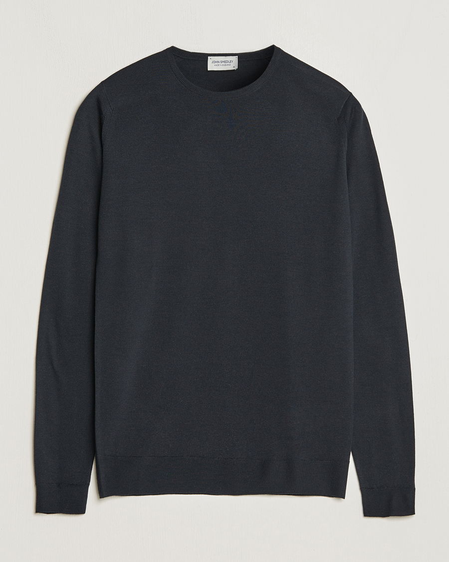 Mies | Puserot | John Smedley | Lundy Extra Fine Merino Crew Neck Black