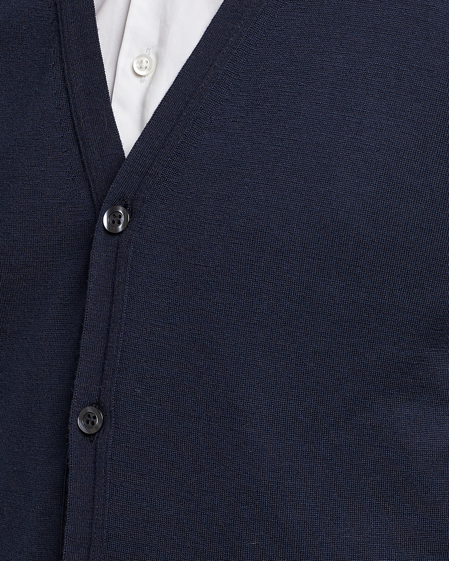 Mies | Puserot | John Smedley | Petworth Extra Fine Merino Cardigan Midnight