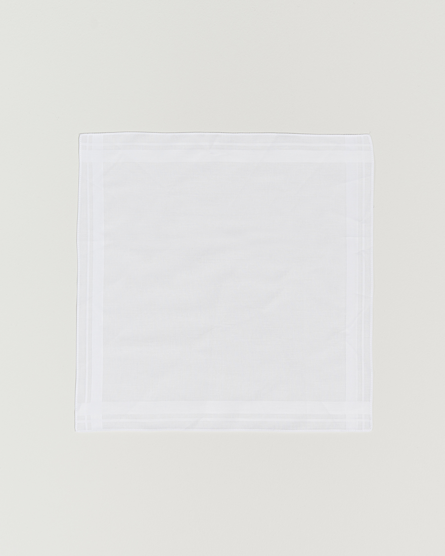Mies | Taskuliinat | Amanda Christensen | Cotton Pocket Square White