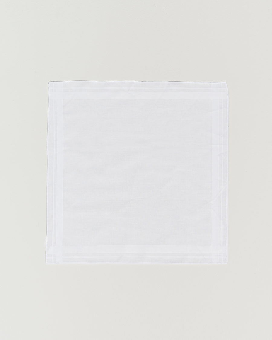 Mies | Taskuliinat | Amanda Christensen | Cotton Pocket Square White