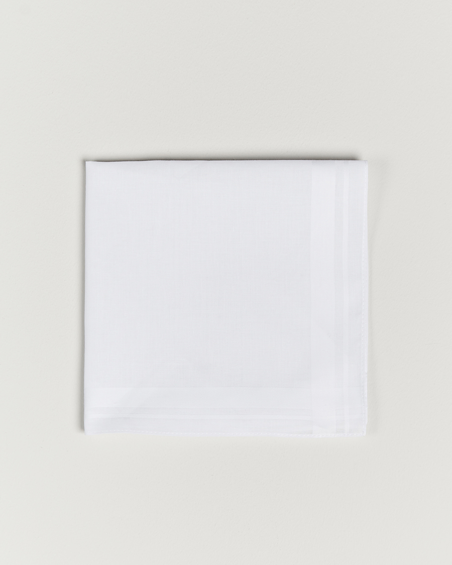 Mies | Taskuliinat | Amanda Christensen | Cotton Pocket Square White