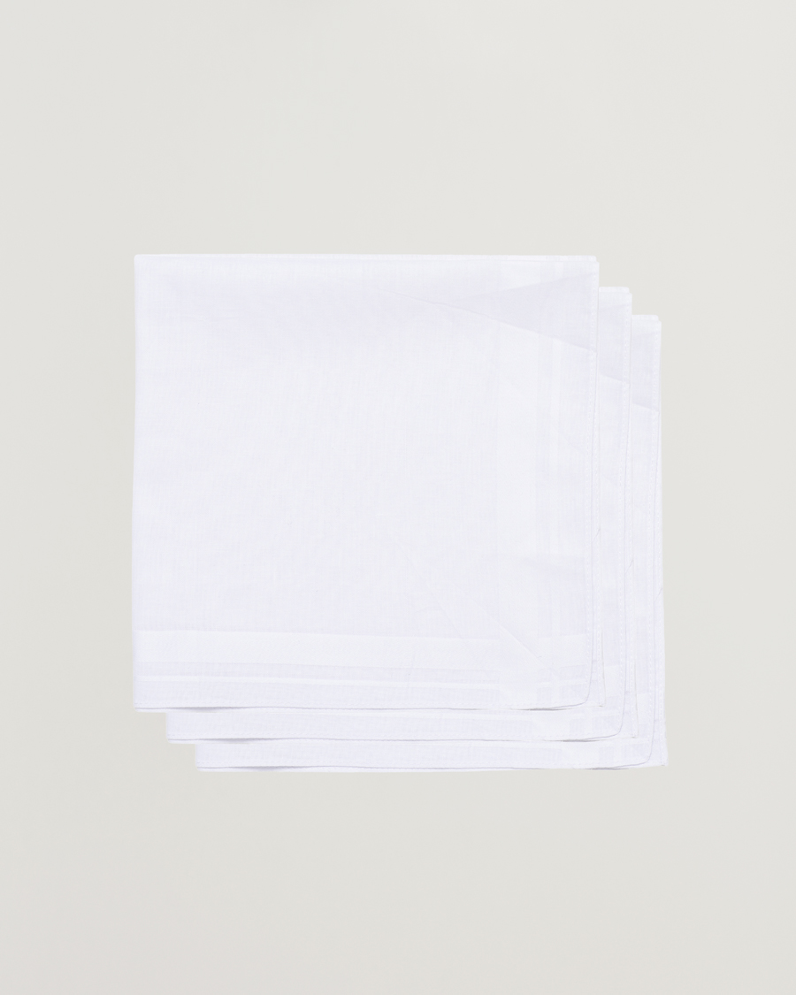 Mies | Taskuliinat | Amanda Christensen | 3-Pack Cotton Pocket Square White