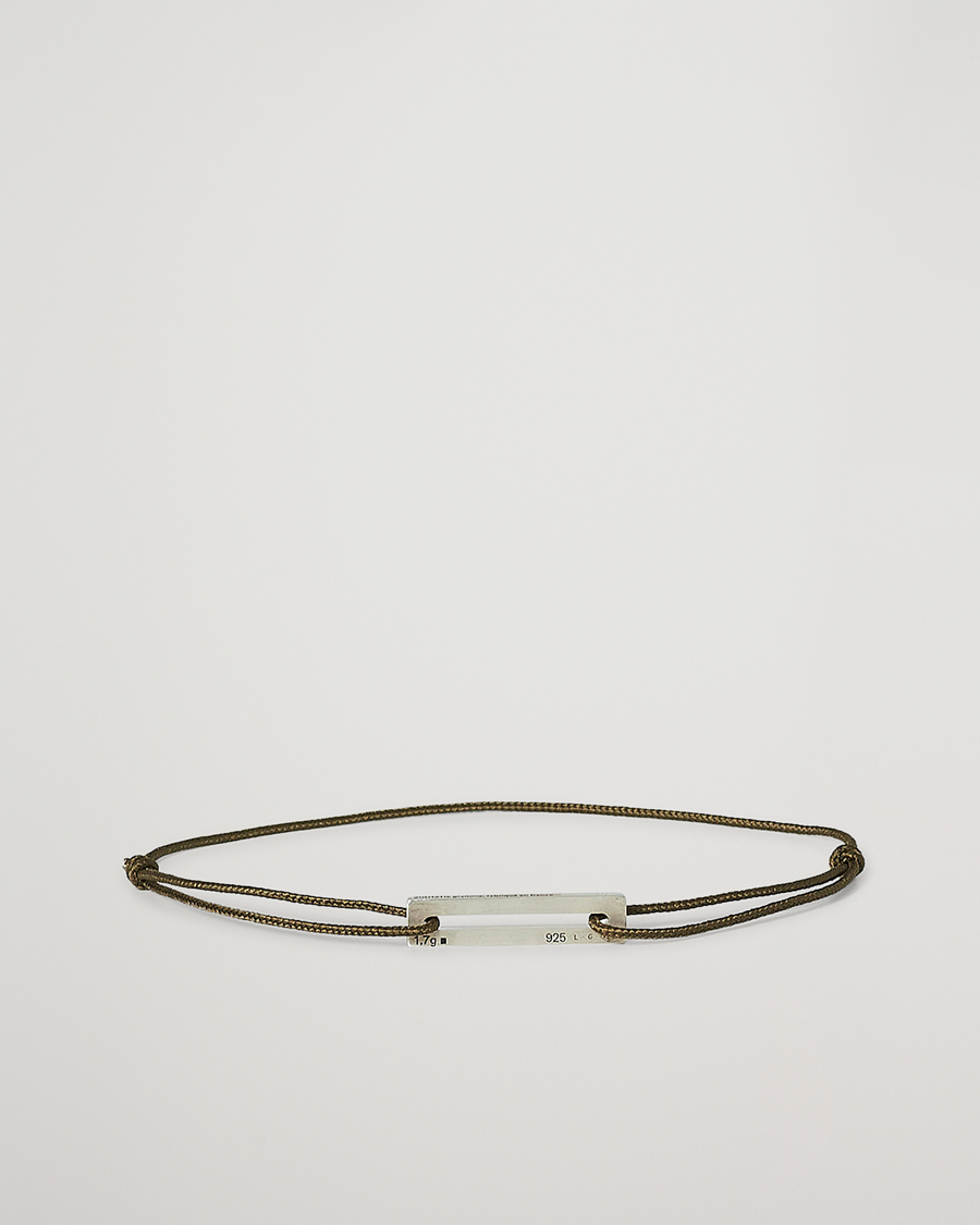 Mies | Rannekorut | LE GRAMME | Cord Bracelet Le 17/10 Khaki/Sterling Silver 