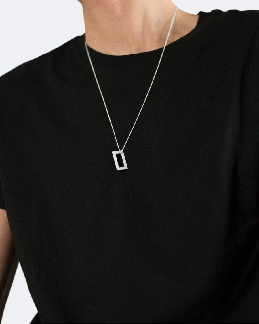 Mies | Asusteet | LE GRAMME | Rectangular Necklace Le 3.4 Sterling Silver
