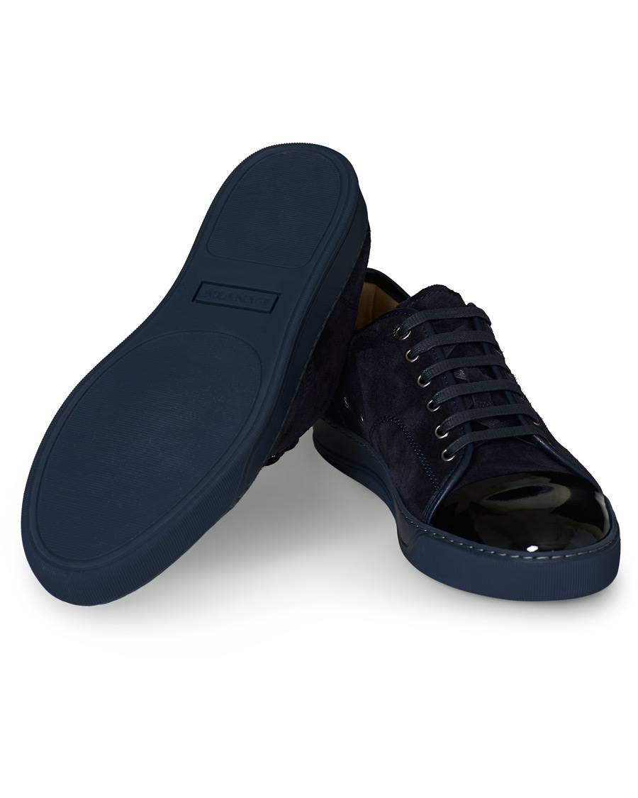 Mies | Lanvin Patent Captoe Sneaker Dark Blue/Dark Blue | Lanvin | Patent Captoe Sneaker Dark Blue/Dark Blue