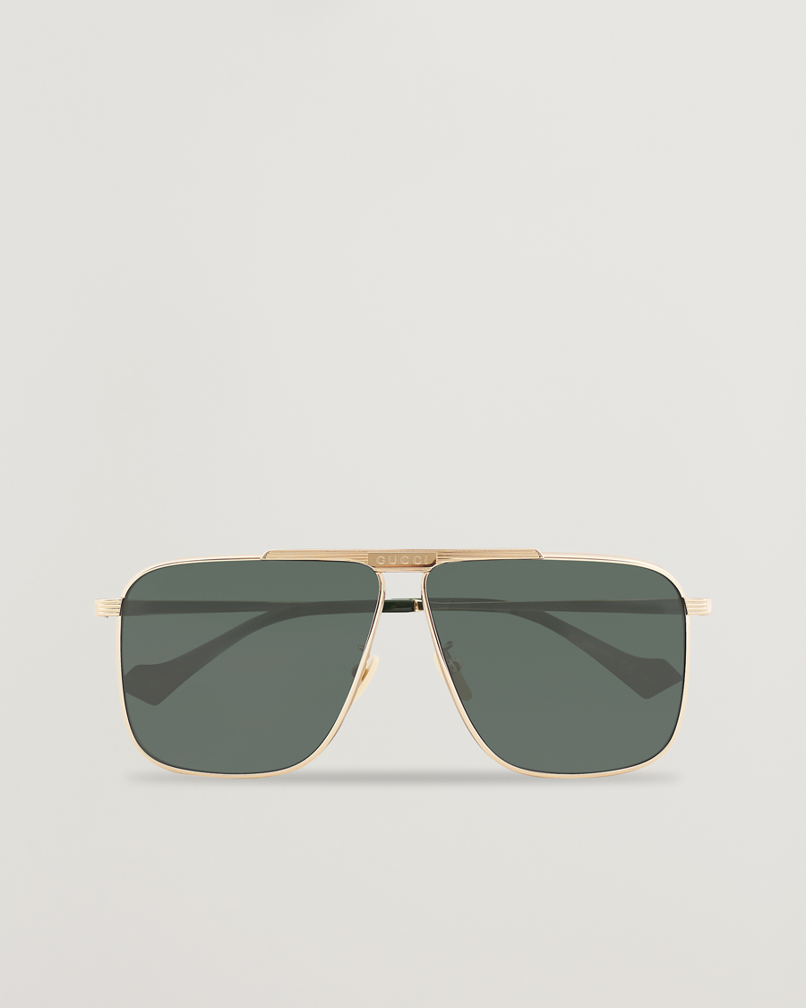 Miehet | Neliskulmaiset aurinkolasit | Gucci | GG8040S Sunglasses Gold/Green