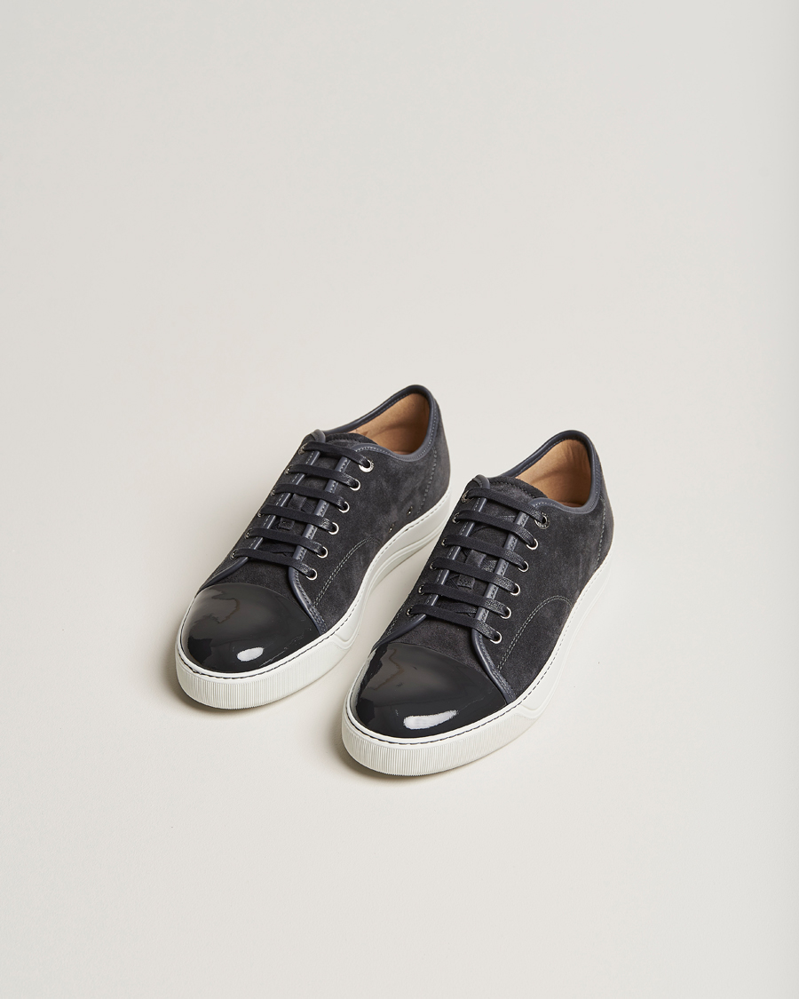 Mies |  | Lanvin | Patent Cap Toe Sneaker Dark Grey