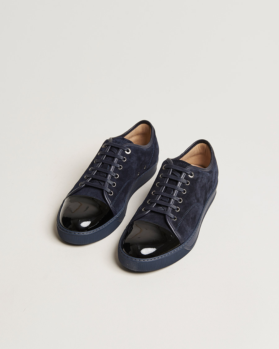 Mies |  | Lanvin | Patent Cap Toe Sneaker Navy/Navy