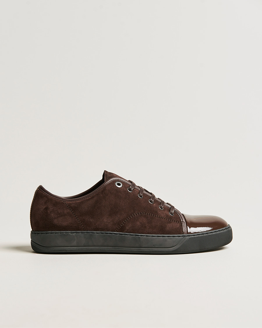 Miehet |  | Lanvin | Patent Cap Toe Sneaker Dark Brown