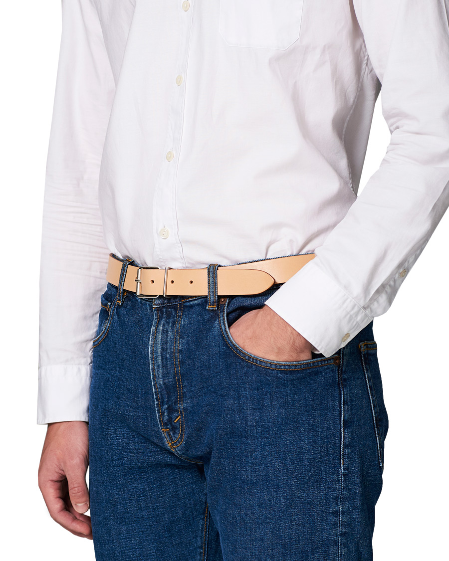 Mies |  | Anderson's | Classic Casual 3 cm Leather Belt Natural