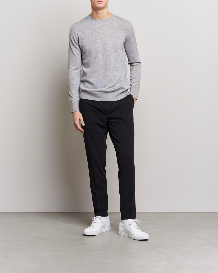 Mies | Puserot | Samsøe Samsøe | Flemming Superfine Merino Wool Crew Neck Grey Melange