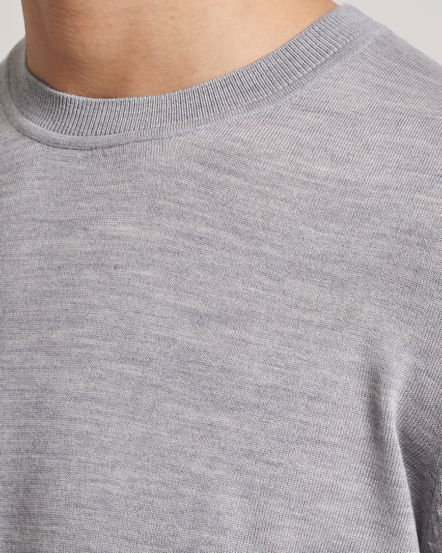 Mies | Puserot | Samsøe Samsøe | Flemming Superfine Merino Wool Crew Neck Grey Melange