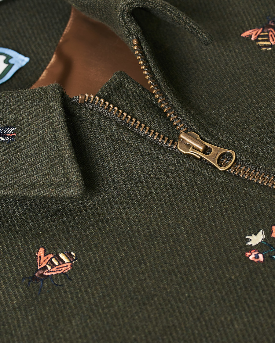 Mies | Takit | GANT | Luke Edward Hall Emrodery Zip Jacket Tartan Green