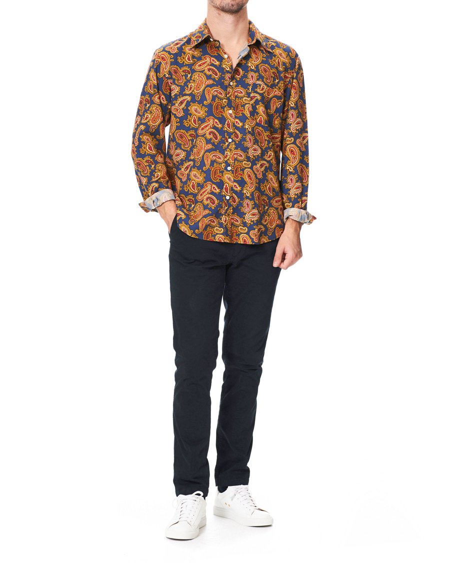 Mies | Kauluspaidat | GANT | Luke Edward Hall Town Paisley Shirt College Blue