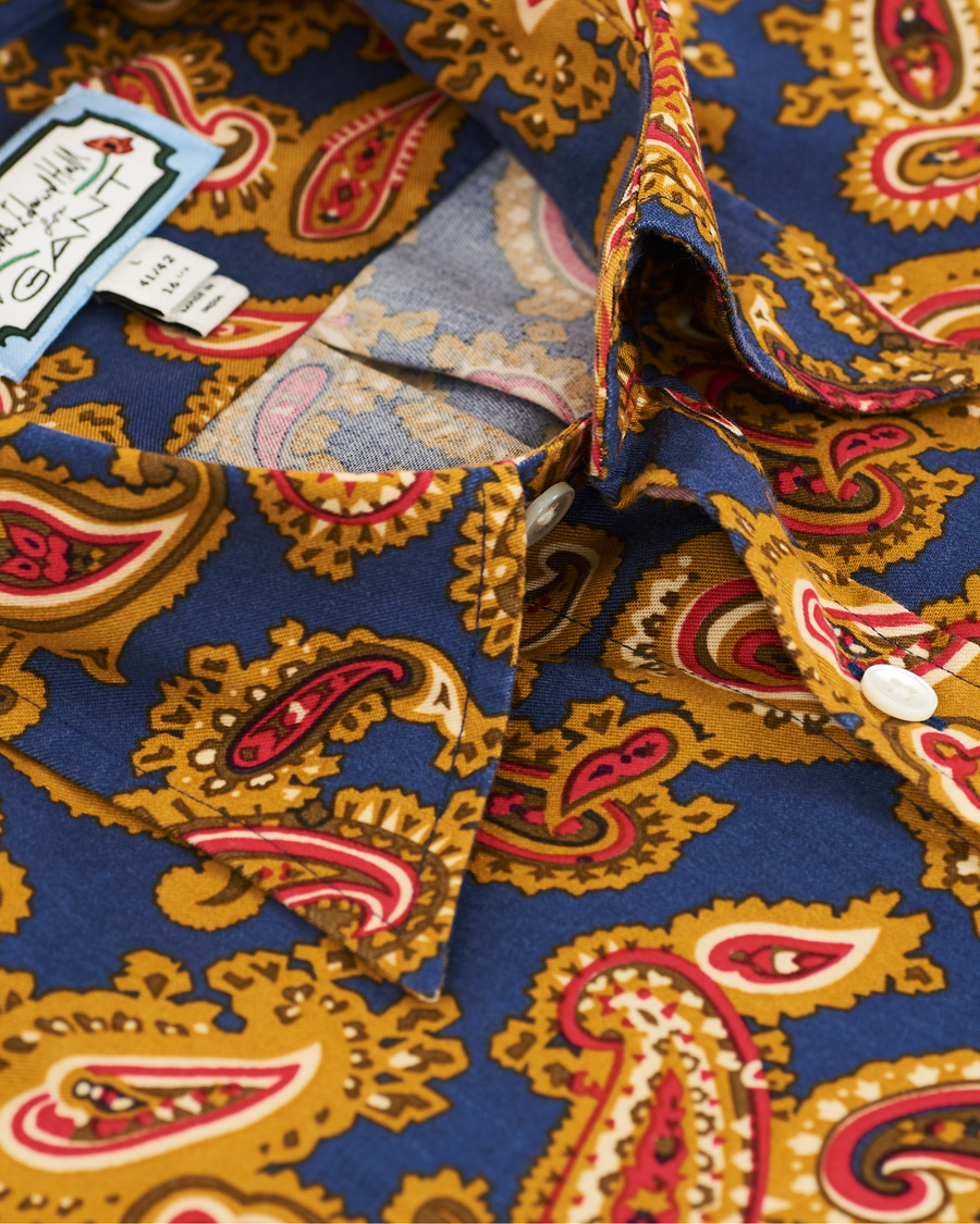 Mies | Kauluspaidat | GANT | Luke Edward Hall Town Paisley Shirt College Blue