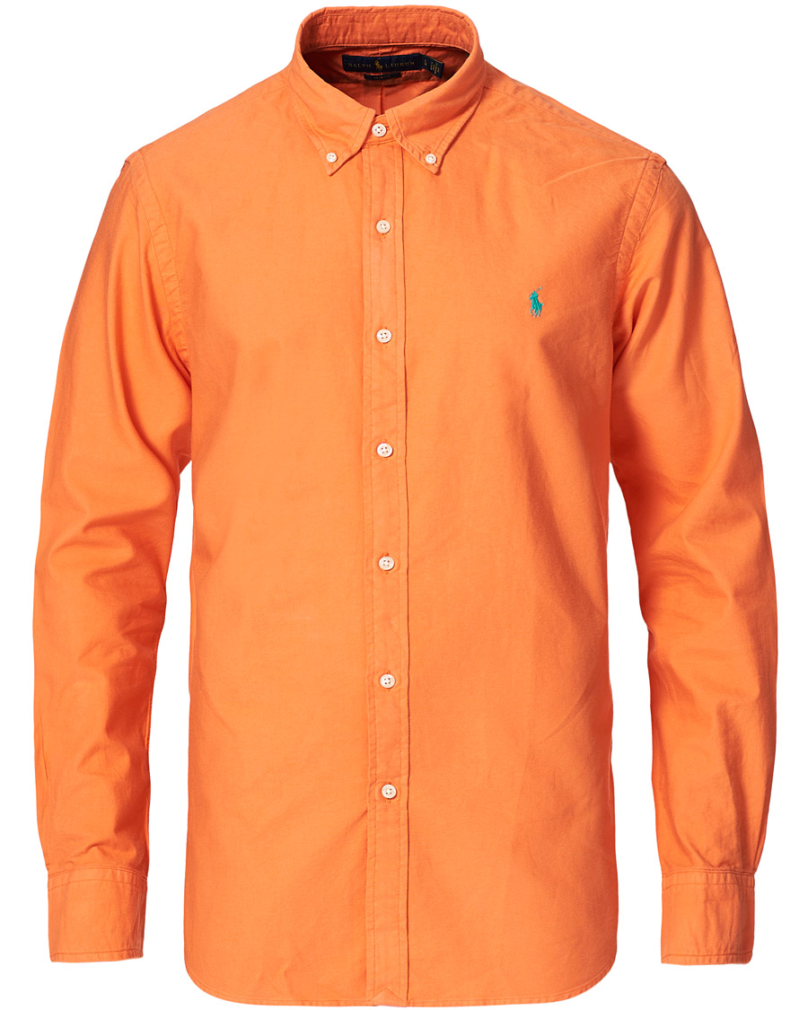 Mies | Kauluspaidat | Polo Ralph Lauren | Slim Fit Garment Dyed Oxford Shirt Orange