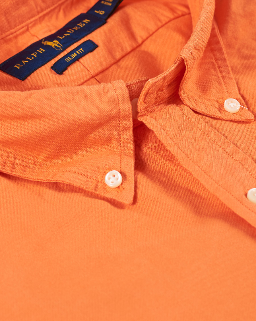 Mies | Kauluspaidat | Polo Ralph Lauren | Slim Fit Garment Dyed Oxford Shirt Orange