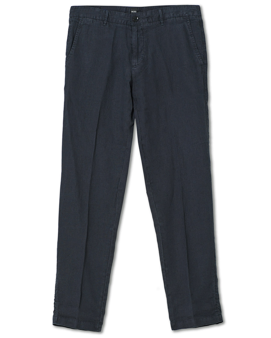 Mies | Housut | BOSS BLACK | BOSS Crigan Linen Pants Dark Blue