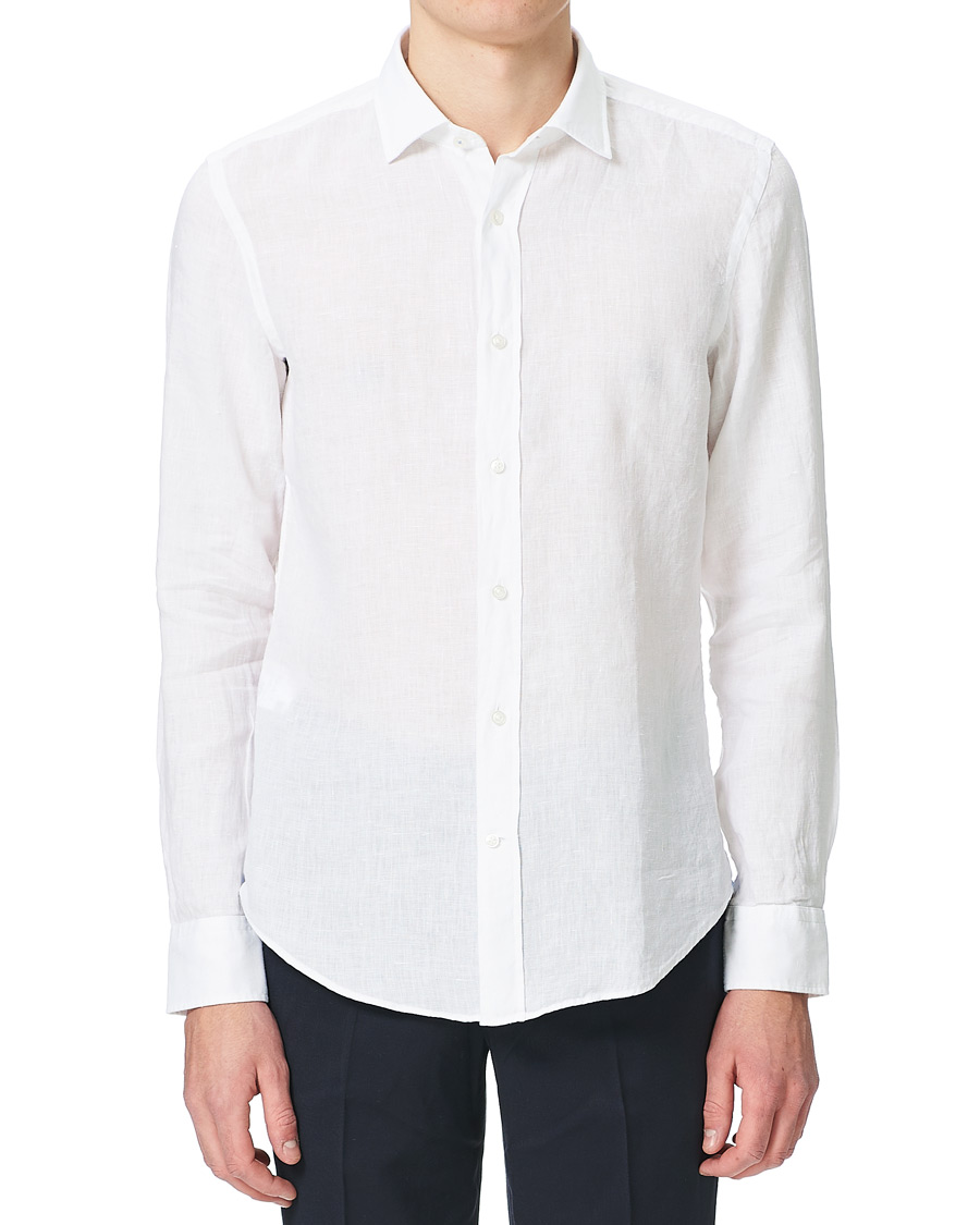 Mies | Kauluspaidat | BOSS BLACK | BOSS Joy Linen Shirt White