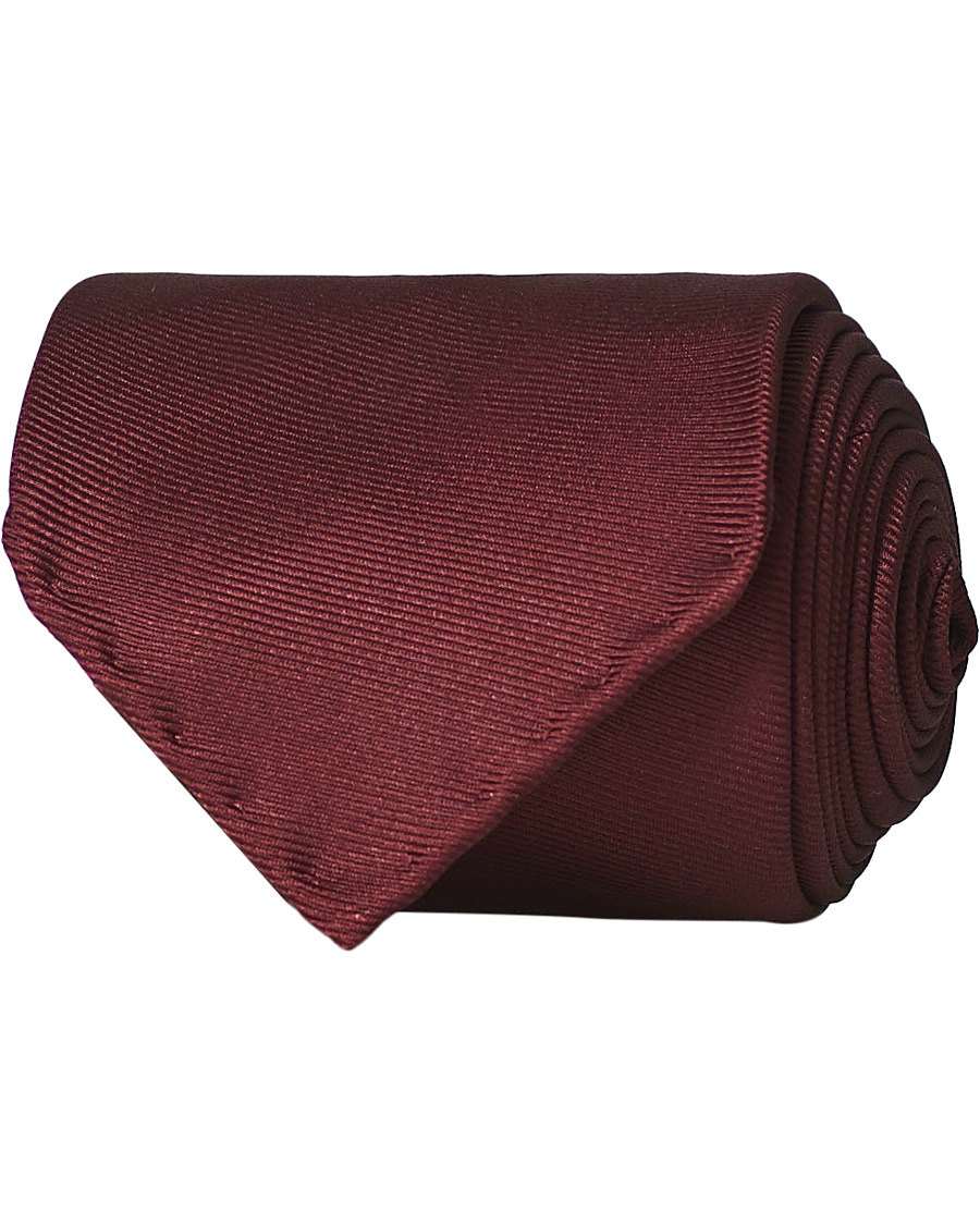 Miehet |  | Drake's | Handrolled Woven Silk 8 cm Tie Burgundy