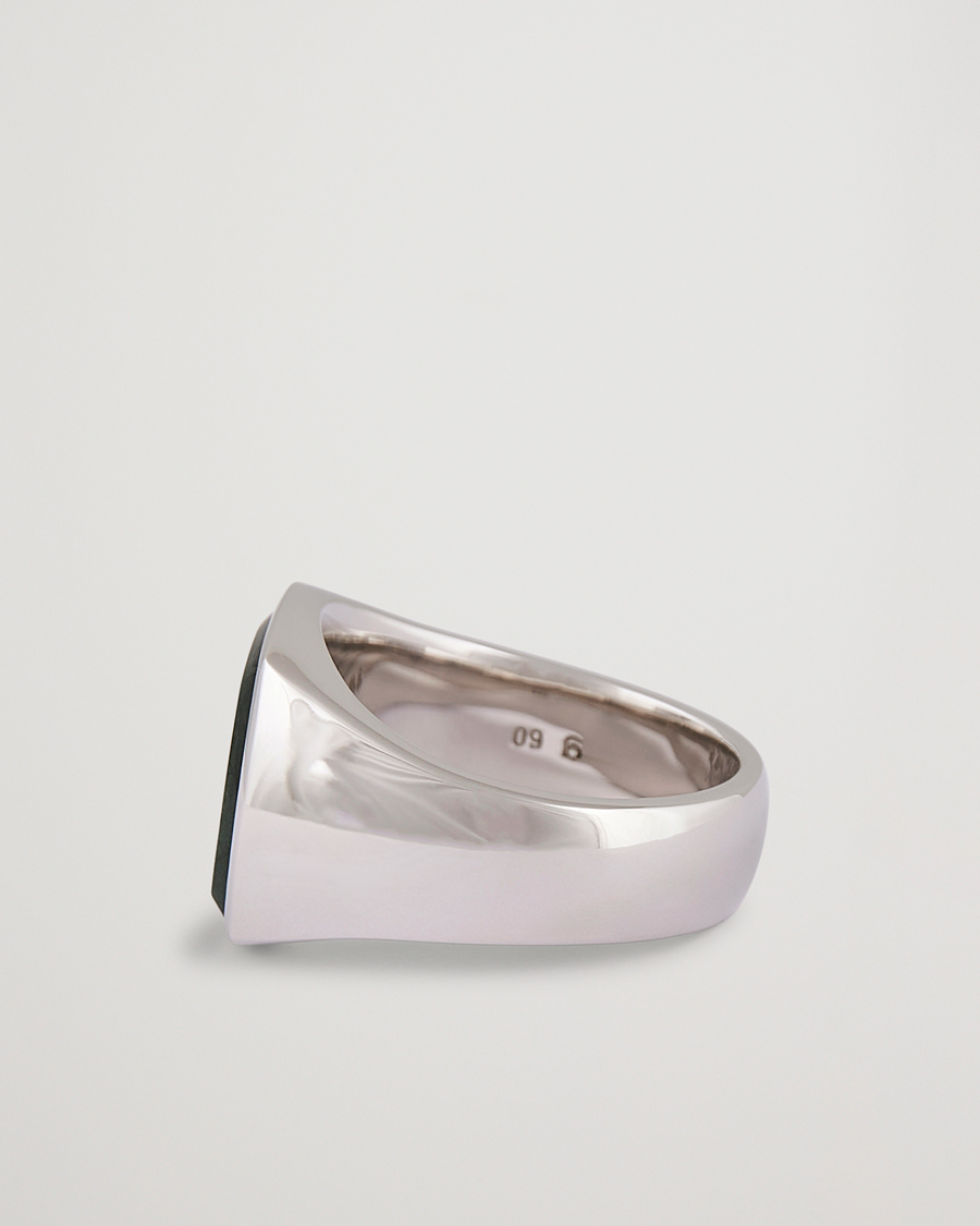 Mies | Tom Wood Cushion Green Marble Ring Silver | Tom Wood | Cushion Green Marble Ring Silver