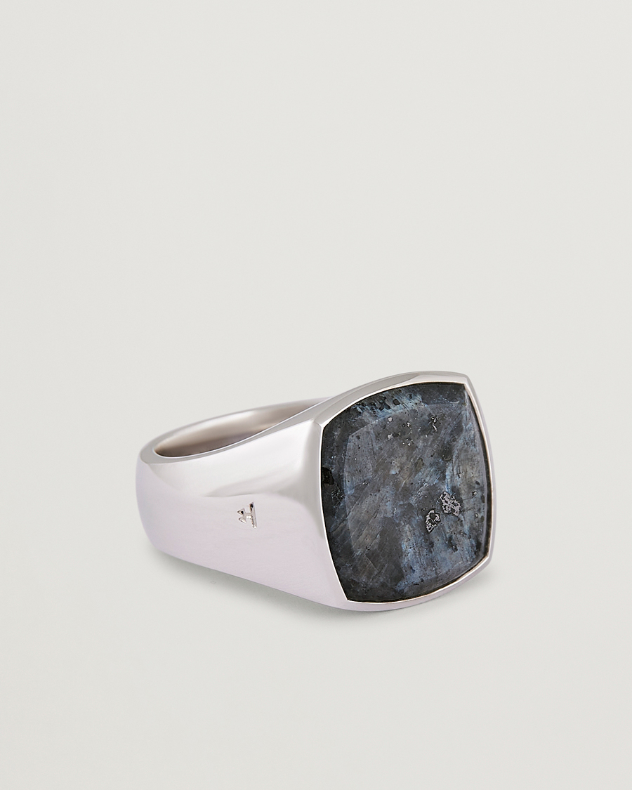 Mies | Tom Wood Cushion Larvikite Ring Silver | Tom Wood | Cushion Larvikite Ring Silver