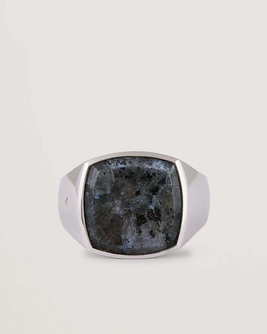 Mies | Tom Wood Cushion Larvikite Ring Silver | Tom Wood | Cushion Larvikite Ring Silver