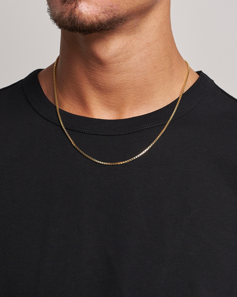 Mies | Tom Wood Square Chain M Necklace Gold | Tom Wood | Square Chain M Necklace Gold