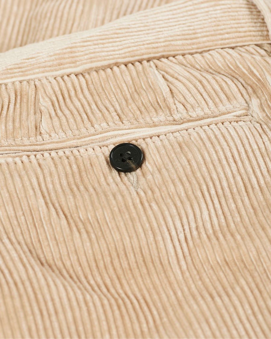Mies | Housut | Mackintosh | Wild Pleated Cord Trousers Beige