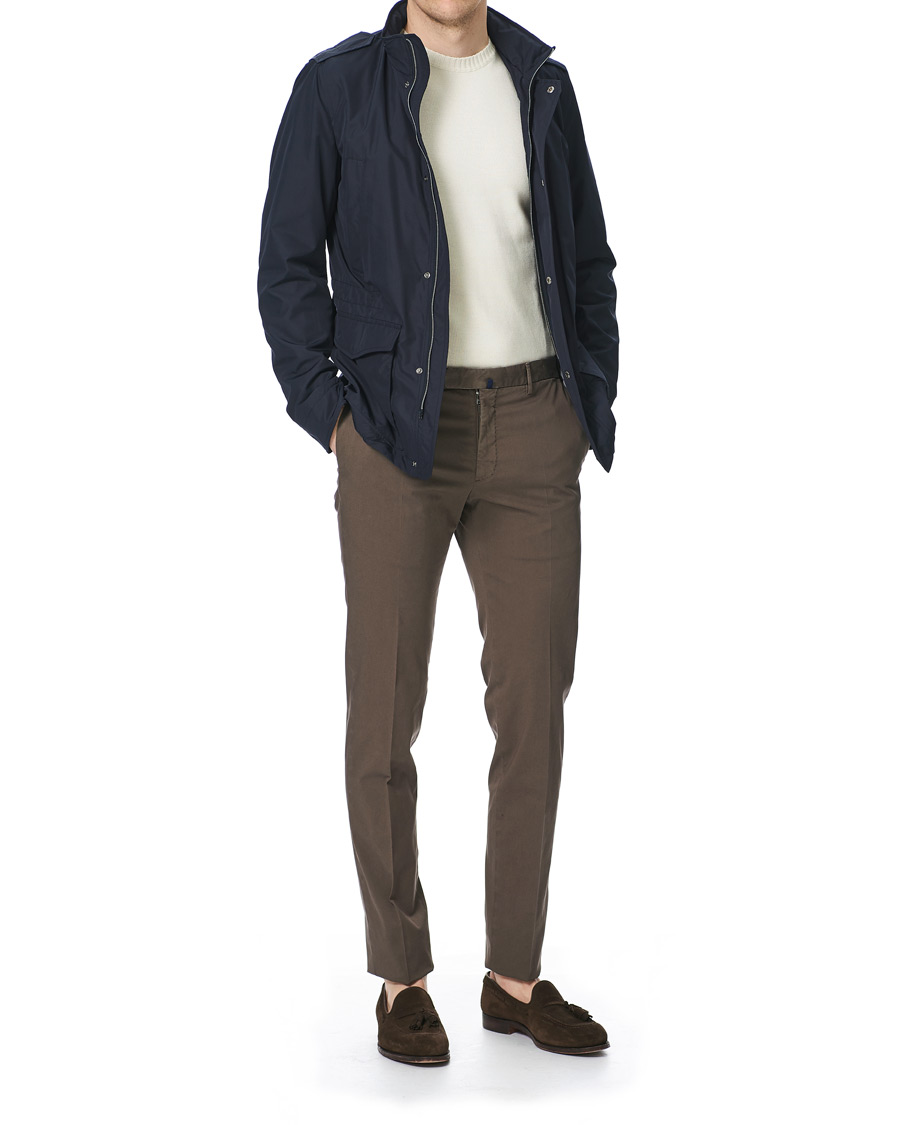 Mies | Housut | Incotex | Slim Fit Stretch Chinos Dark Brown