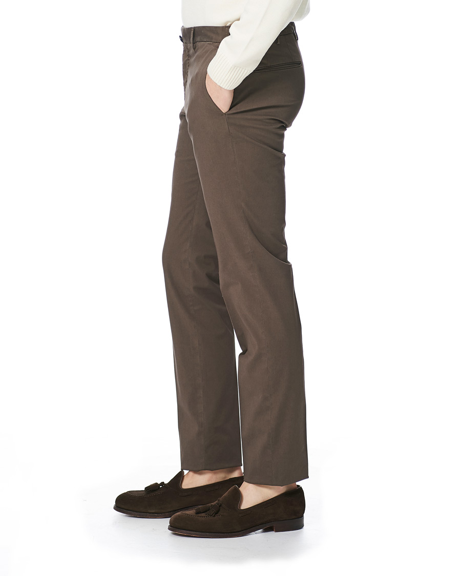 Mies | Housut | Incotex | Slim Fit Stretch Chinos Dark Brown