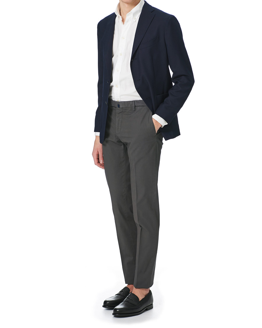 Mies | Housut | Incotex | Slim Fit Stretch Chinos Dark Grey