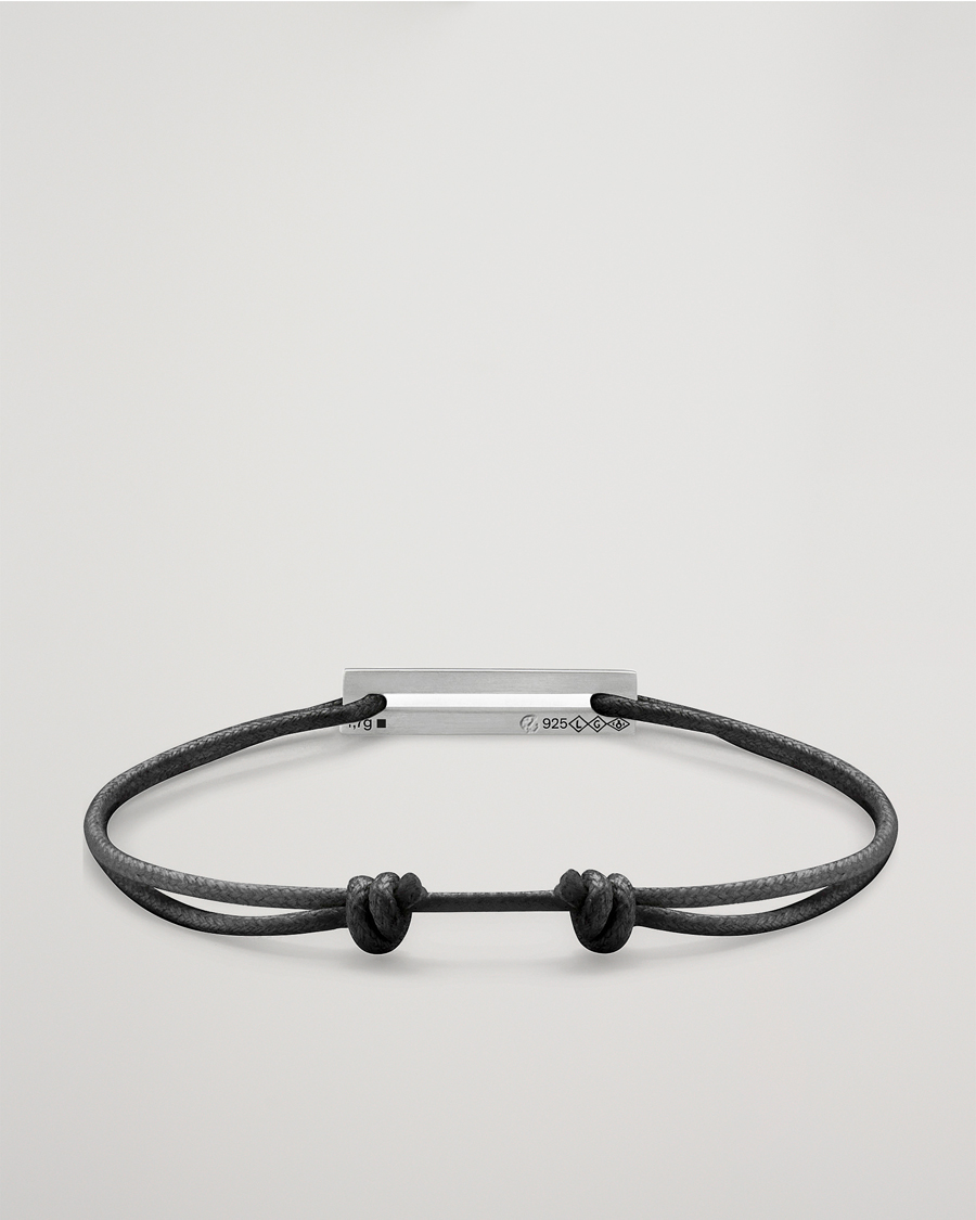 Mies | Korut | LE GRAMME | Cord Bracelet Le 17/10 Black/Sterling Silver