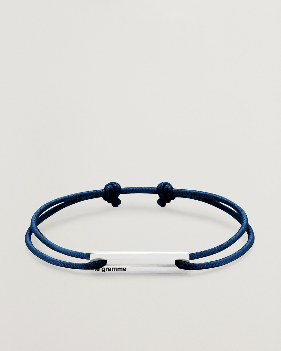 Mies |  | LE GRAMME | Cord Bracelet Le 17/10 Navy/Sterling Silver