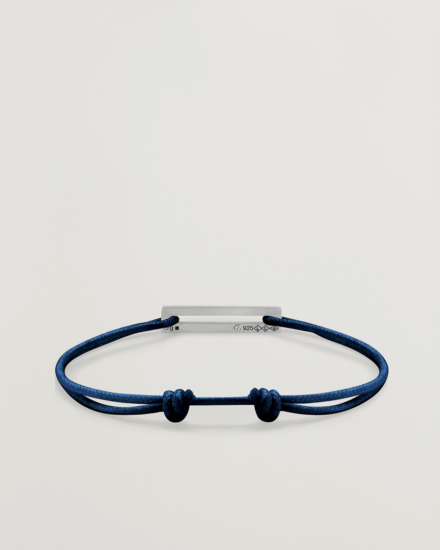 Mies | Korut | LE GRAMME | Cord Bracelet Le 17/10 Navy/Sterling Silver