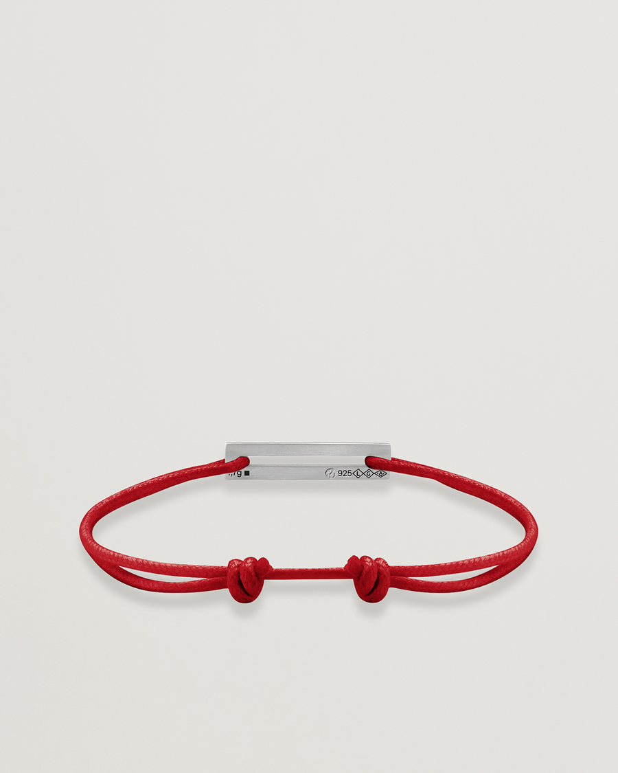 Mies | Korut | LE GRAMME | Cord Bracelet Le 17/10 Red/Sterling Silver