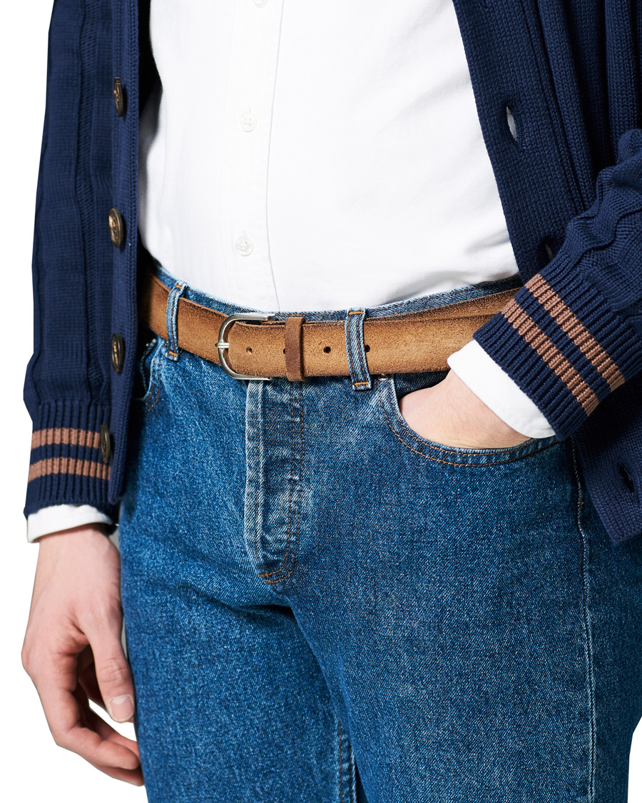 Mies | Orciani Handmade Suede Belt 3 cm Sabbia | Orciani | Handmade Suede Belt 3 cm Sabbia